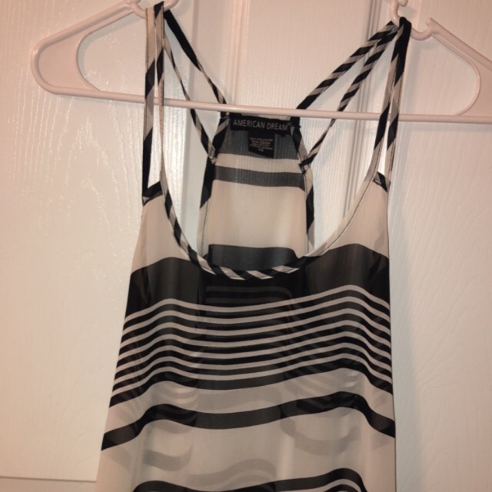 Black and white stripe tank